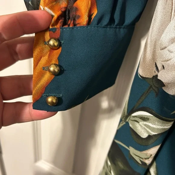 Baltic Born Teal Floral Dress XL NWT - Picture 5 of 9